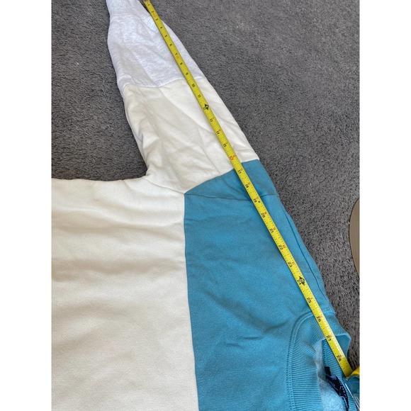 Forever 21 color block (teal/cream/heather gray) crewneck sweatshirt, Size Med - Picture 11 of 11